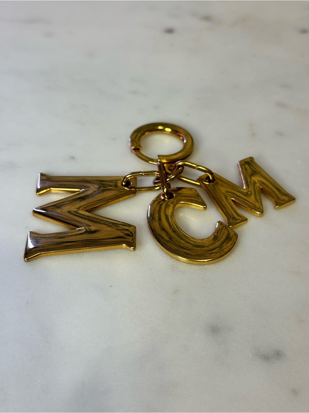MCM Gold Letter Keychain Charm